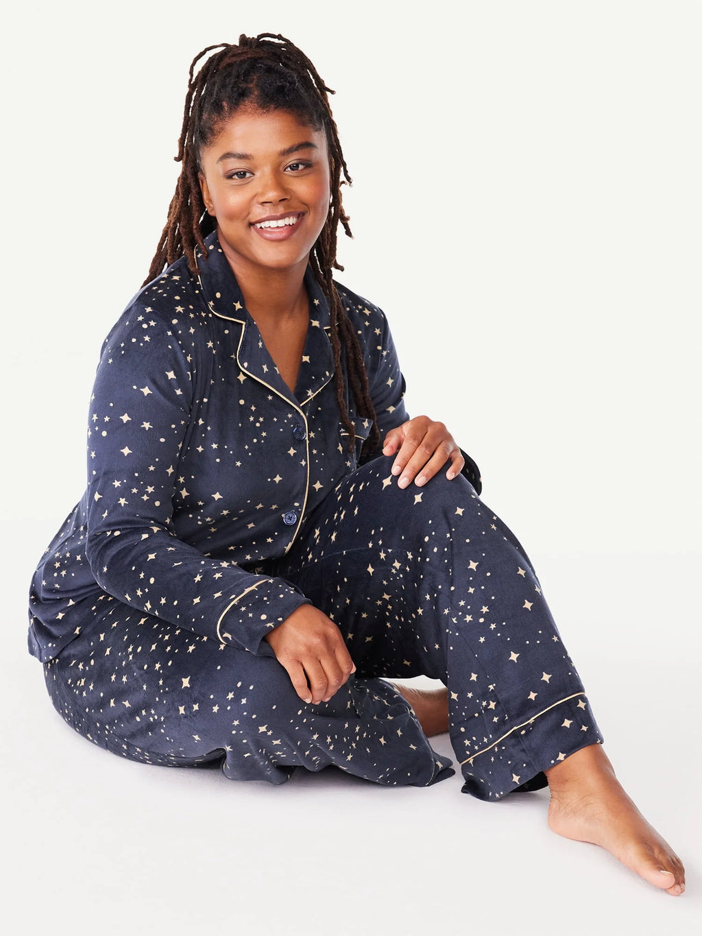 Women's 2-Piece Velour Pajama Set W88898