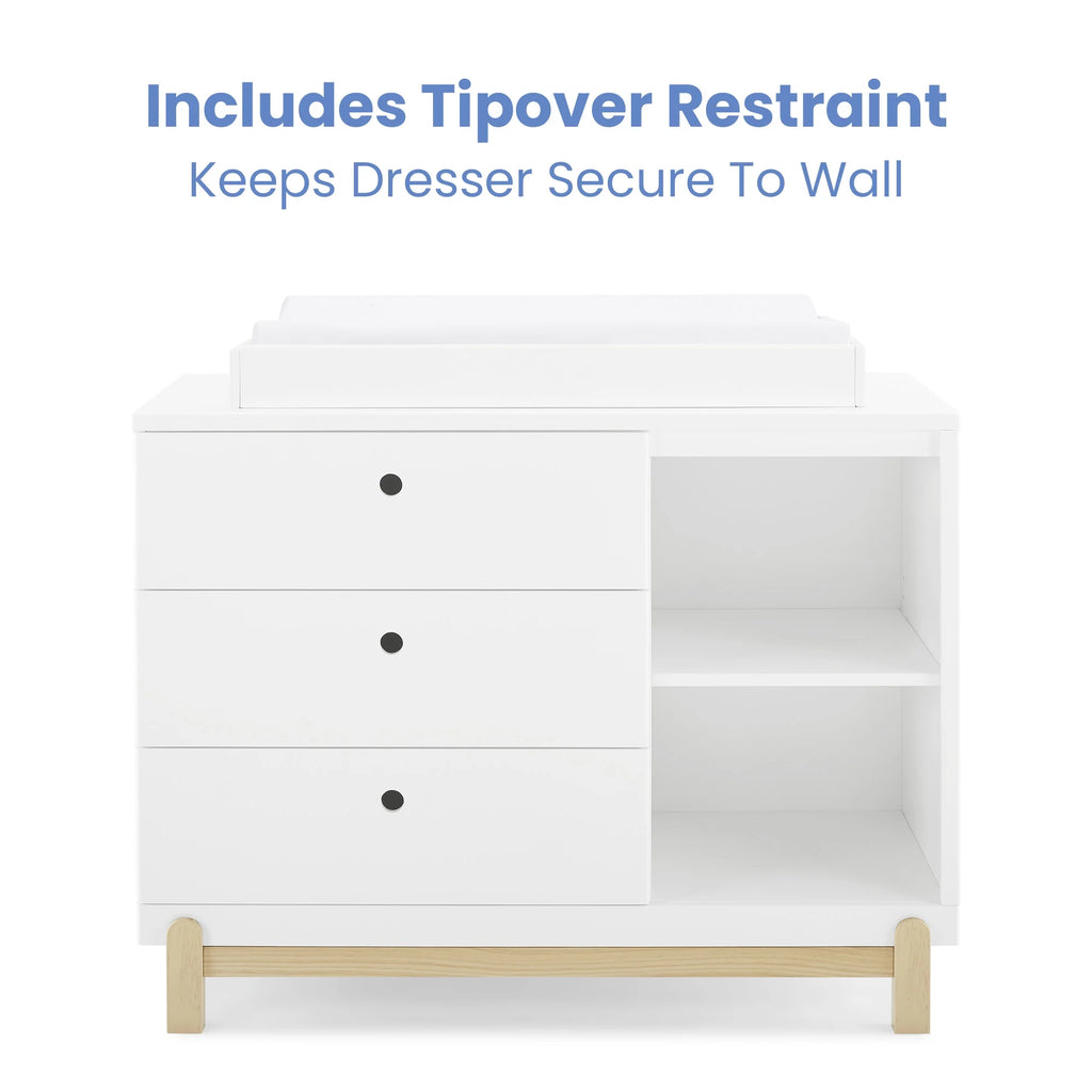 3 Drawer Dresser with Cubbies D740250