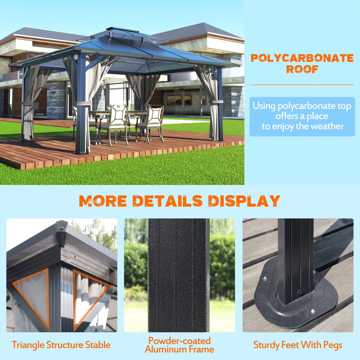 12'x10' Hardtop Aluminum Gazebo A944154
