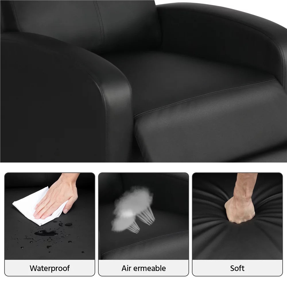 Faux Leather Push Back Recliner P4824