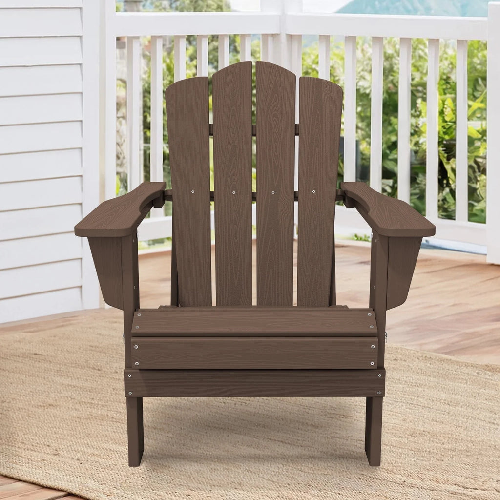 Black HDPE Resin Adirondack Chair O59880