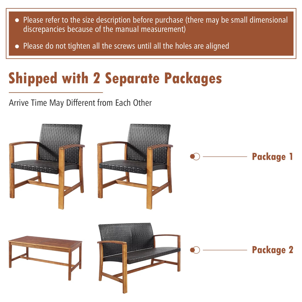 8 Pcs Acacia Wood Patio Conversation Set O428