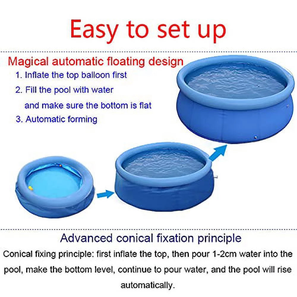 Inflatable Top Ring Round Pool Blue 10 ft x 30 in Q5151
