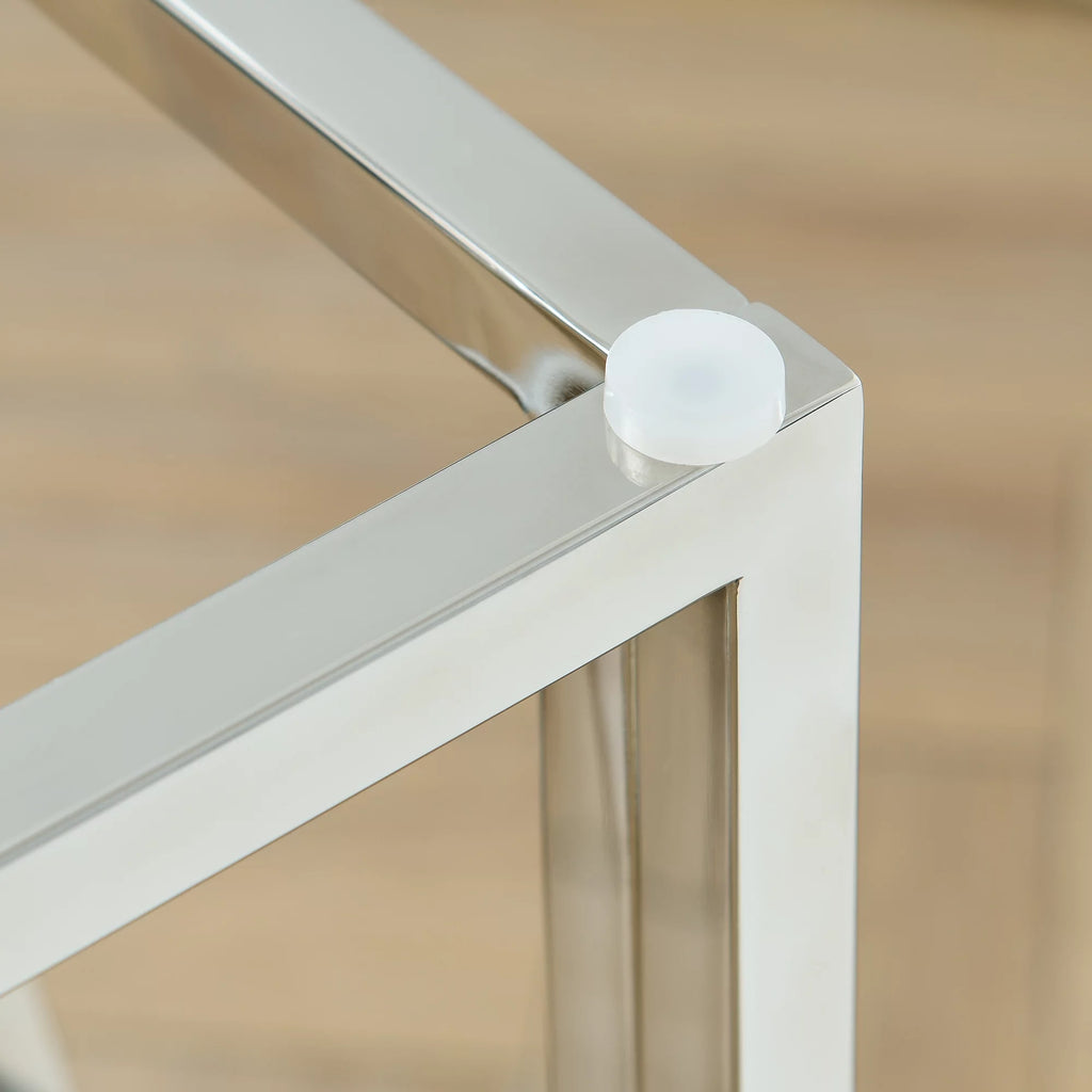 20 Inch Glass End Table with Metal Frame B6904