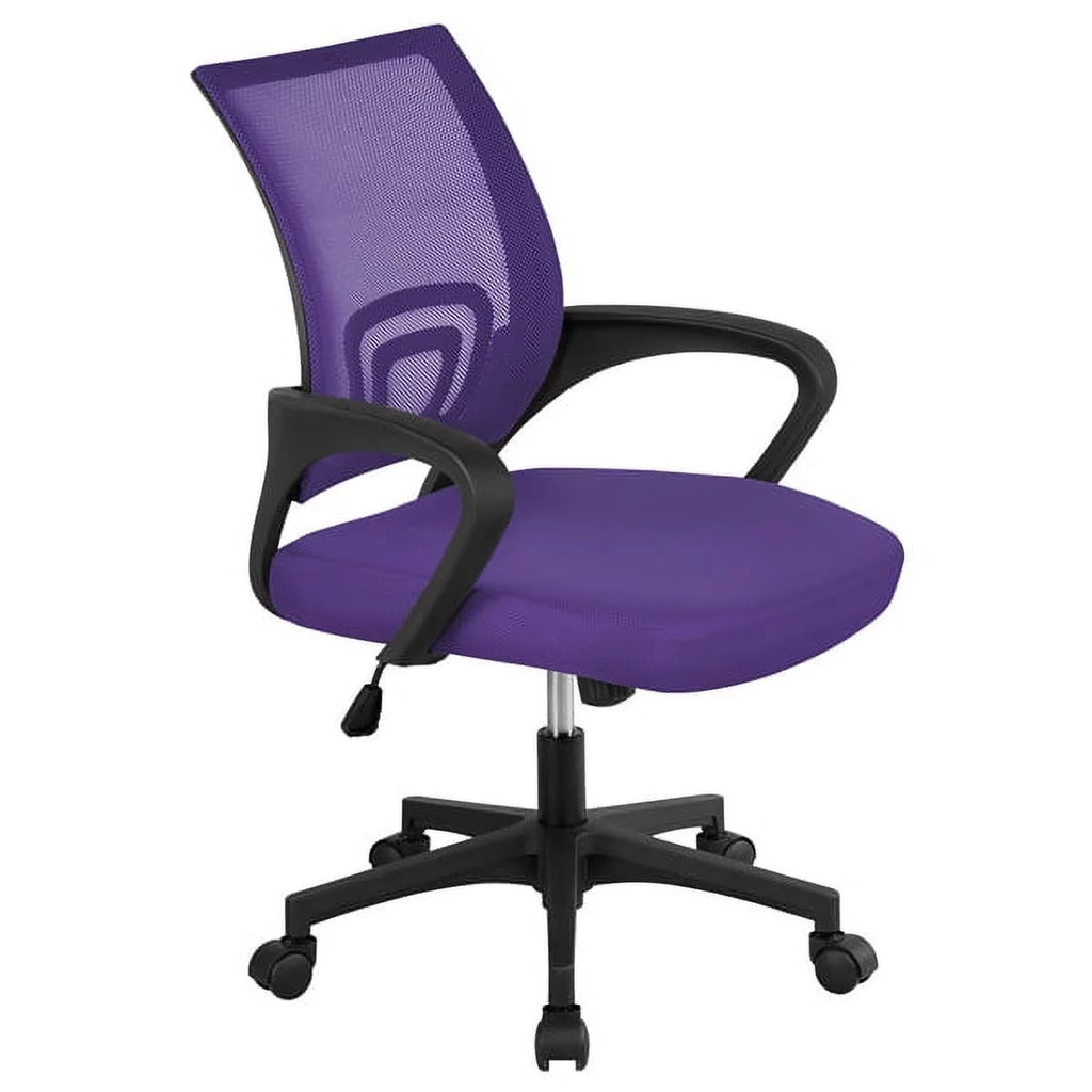 Purple Mesh Swivel Office Chair with Armrests Y82043