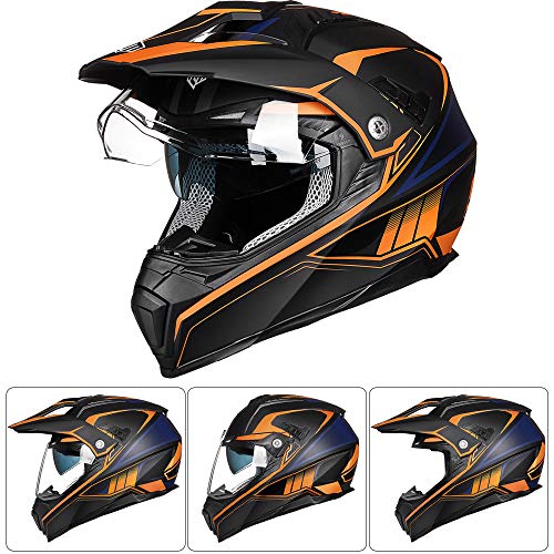 Dual Sport Full Face Motorcycle Helmet with Sun Visor X296