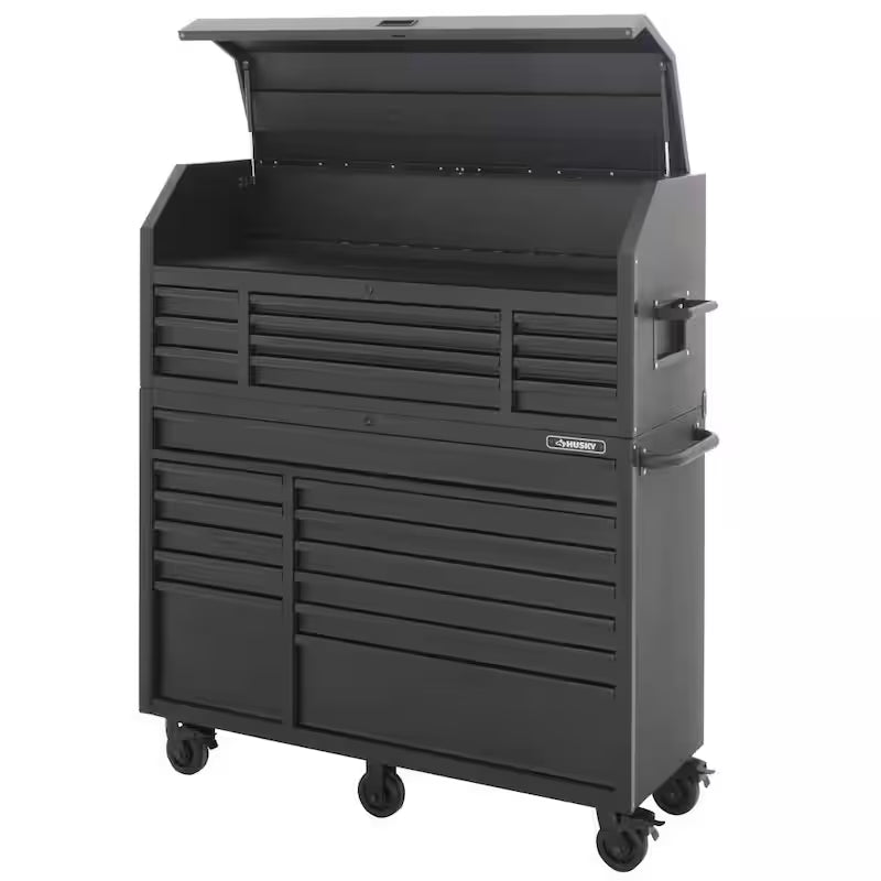 Heavy Duty 23-Drawer Rolling Tool Chest and Top Tool Cabinet Set in Matte Black J688