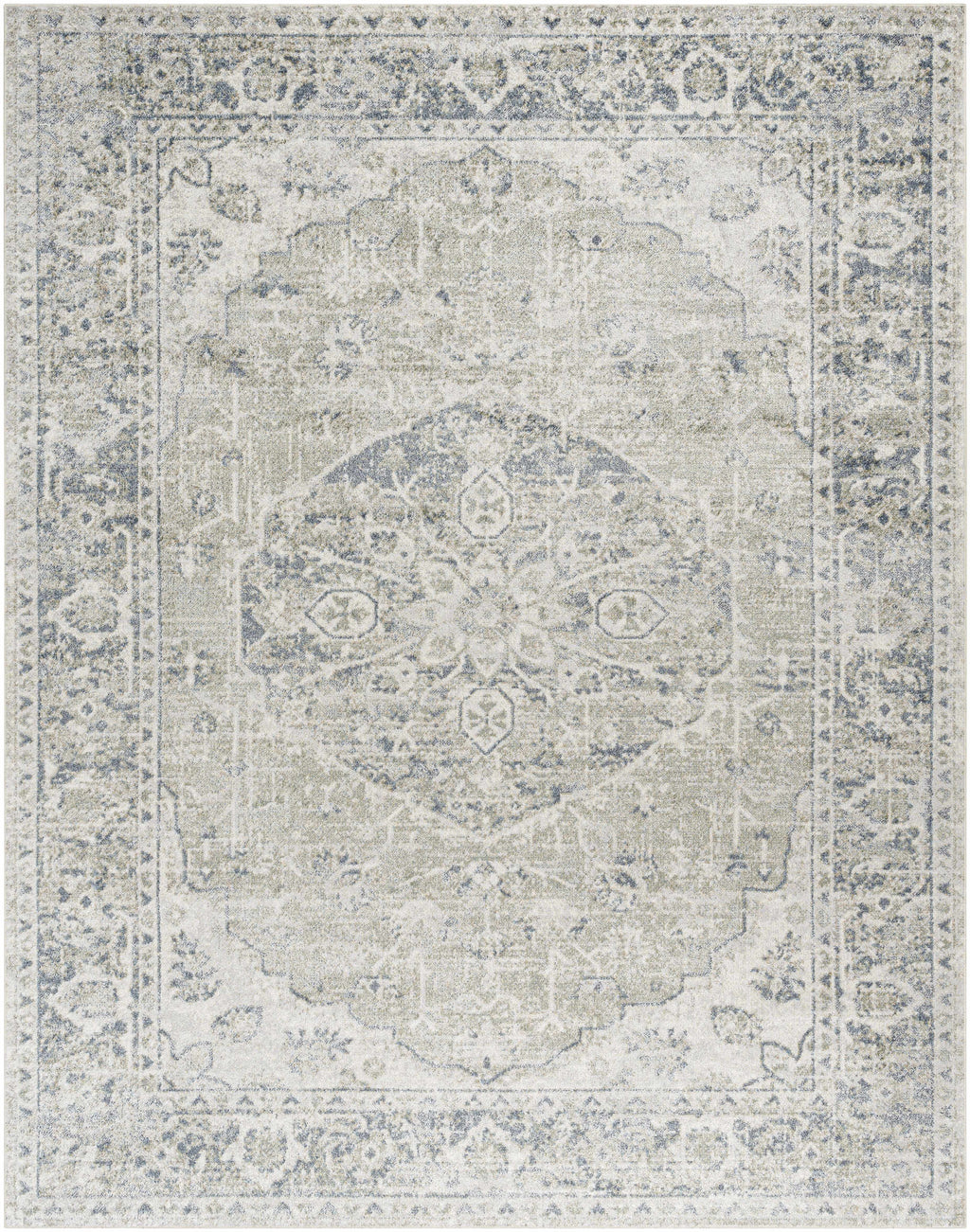Washable 9x12 Light Sage Area Rug I93518