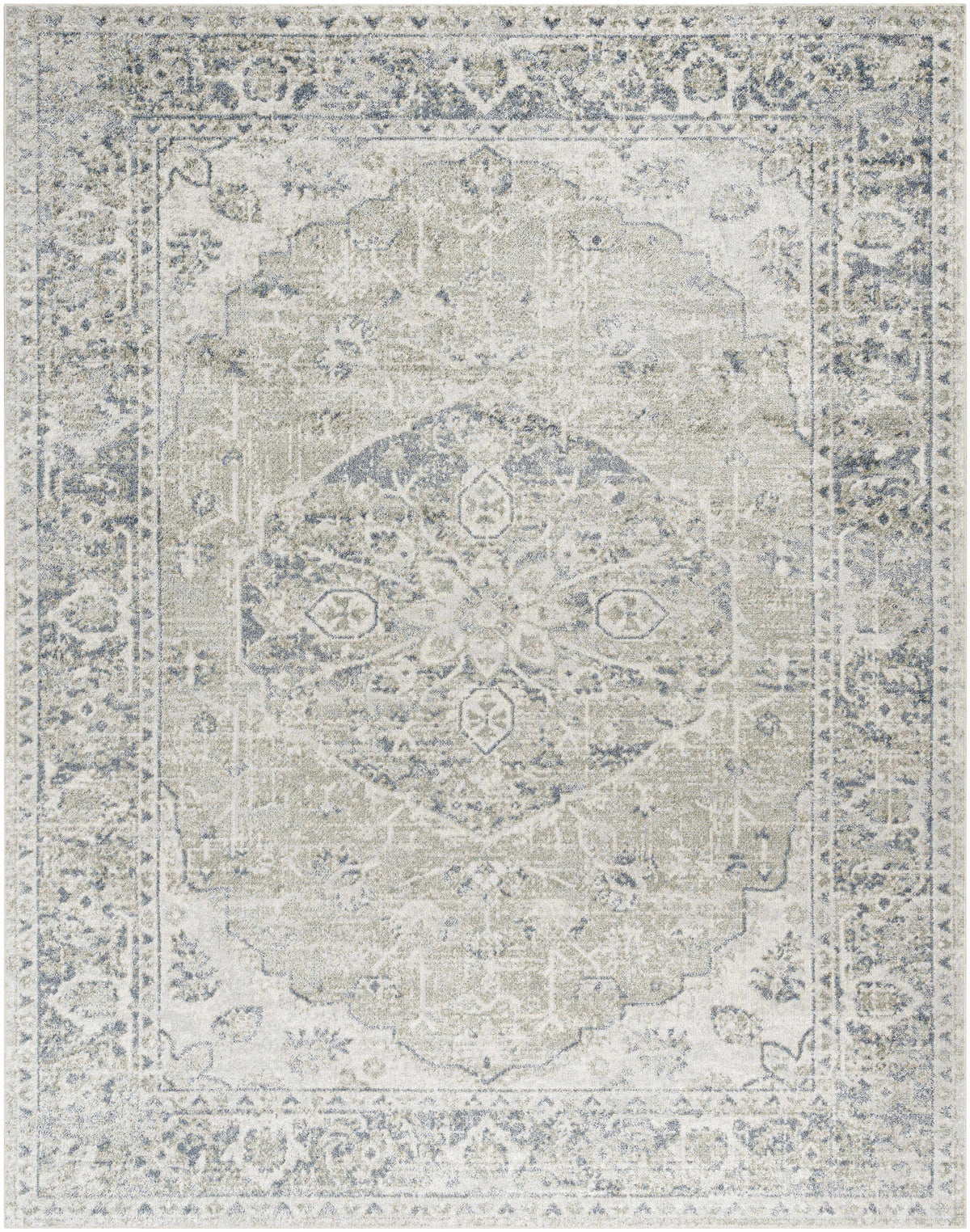 Washable 9x12 Light Sage Area Rug I93518