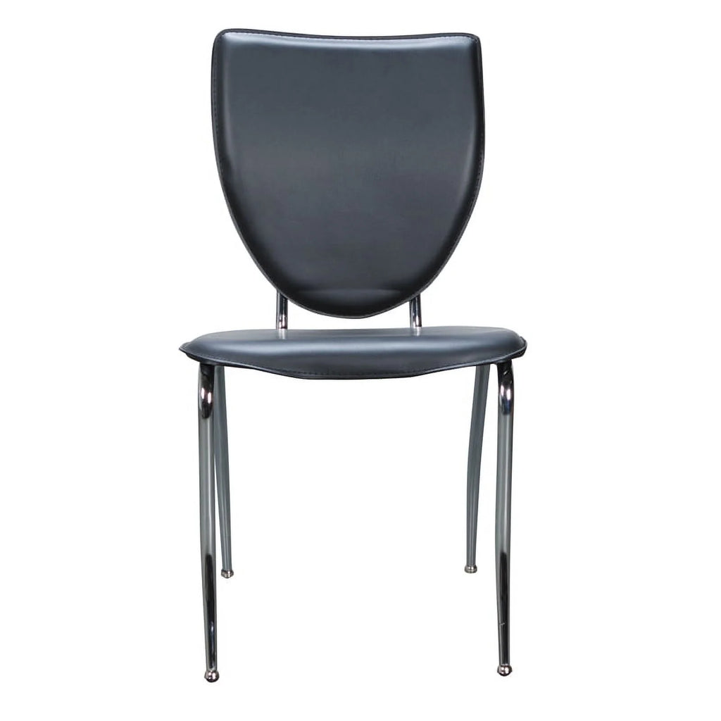 Black Metal Stacking Side Chairs Set of Two N344309