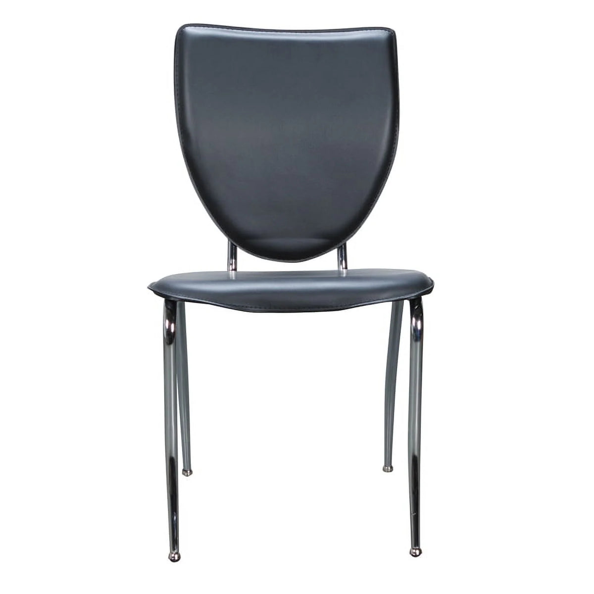 Black Metal Stacking Side Chairs Set of Two N344309