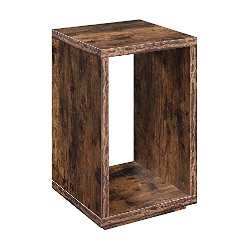 White Faux Marble End Table with Shelf L7715