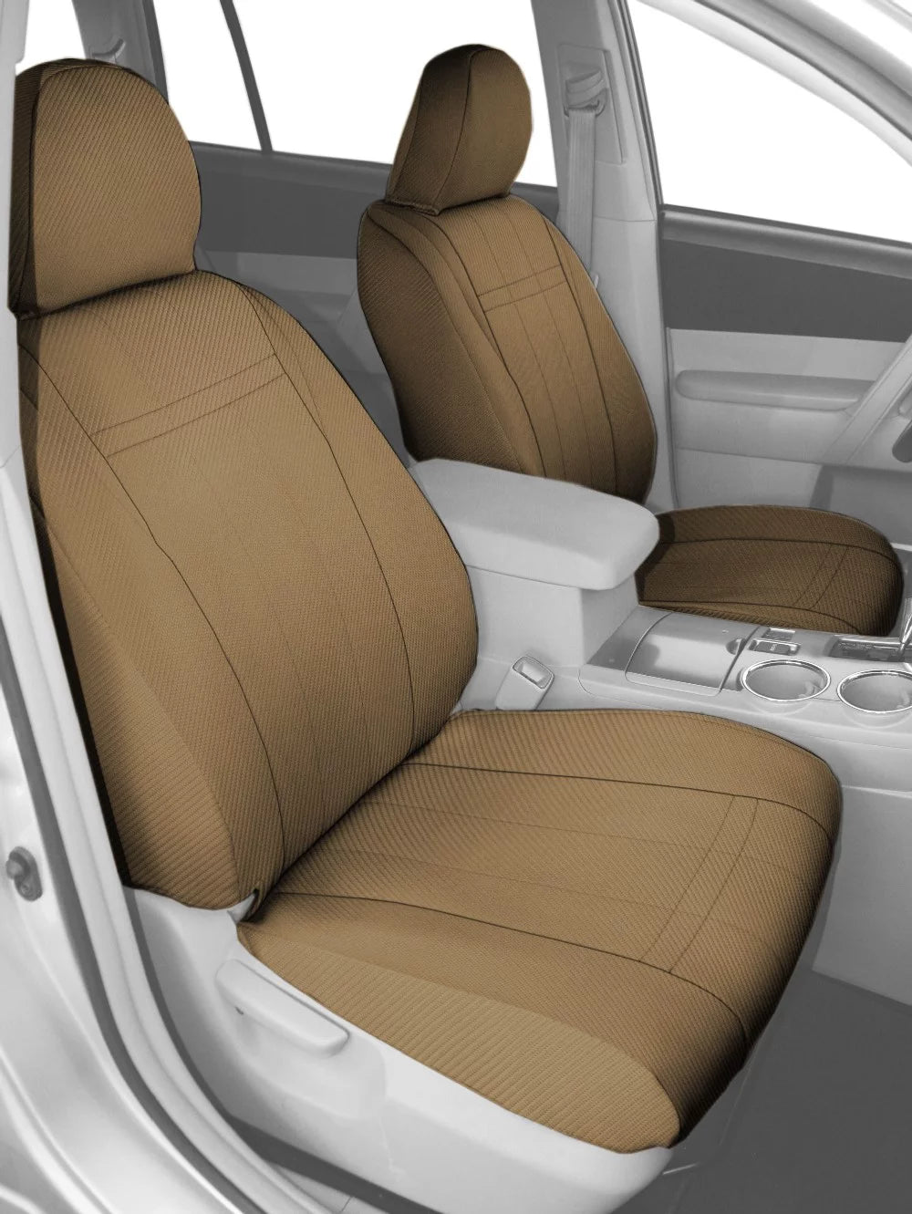 Carbon Fiber Seat Covers with Beige Insert and Trim X431368