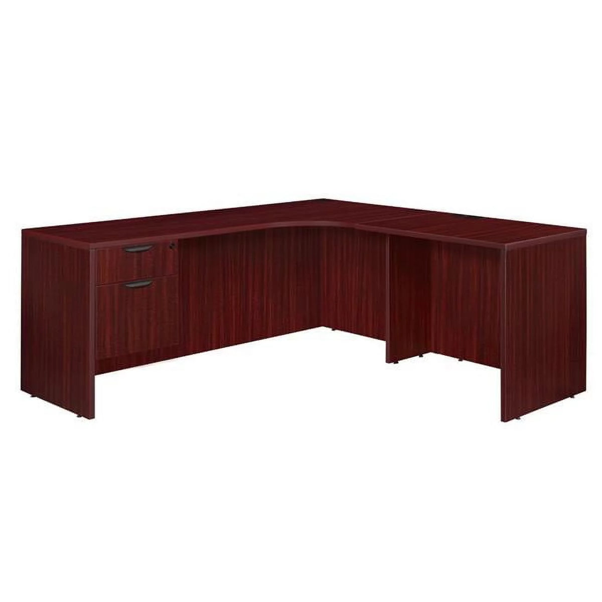 Mahogany Single Pedestal Corner Credenza with Return V234