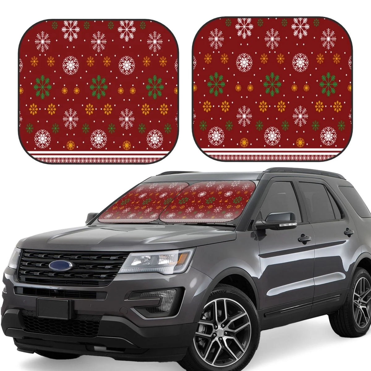 Merry Christmas 2 Pack Foldable Car Windshield Sun Shade G96505