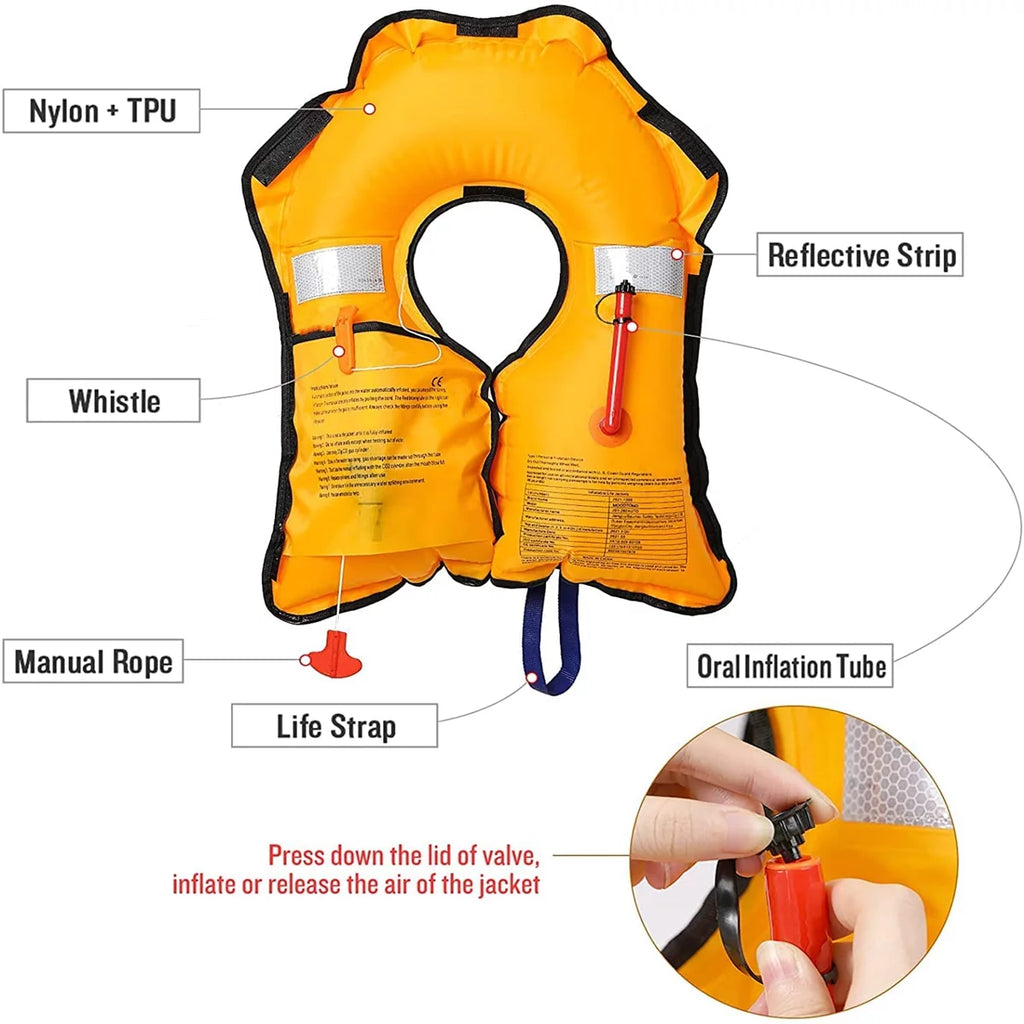 2 Pack Automatic Inflatable Life Jacket with Whistle G6922