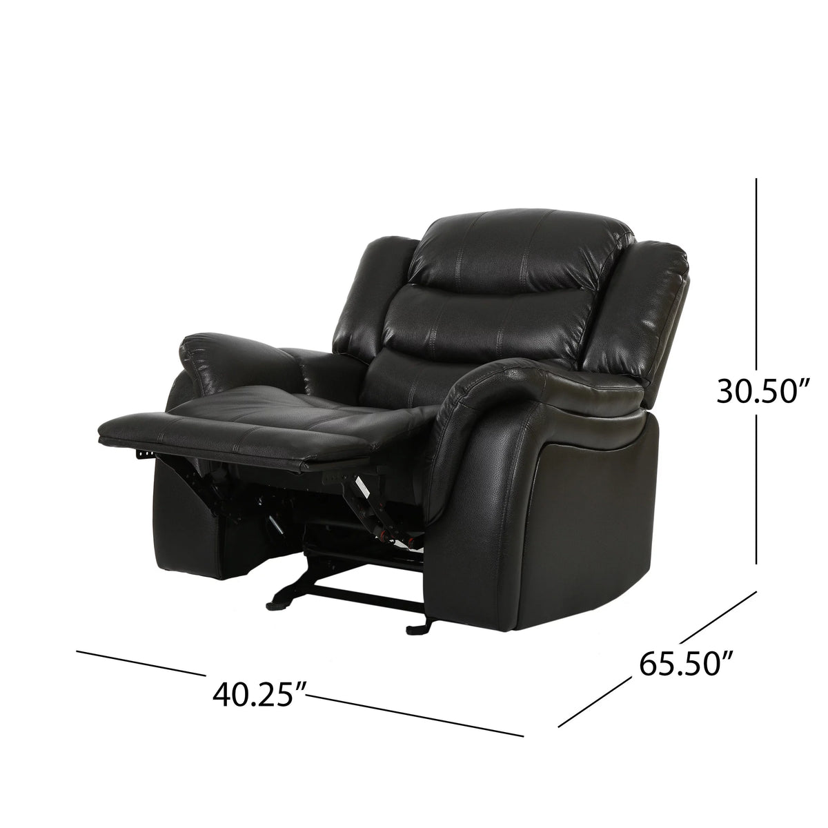 Black Faux Leather Recliner Glider Chair D46880