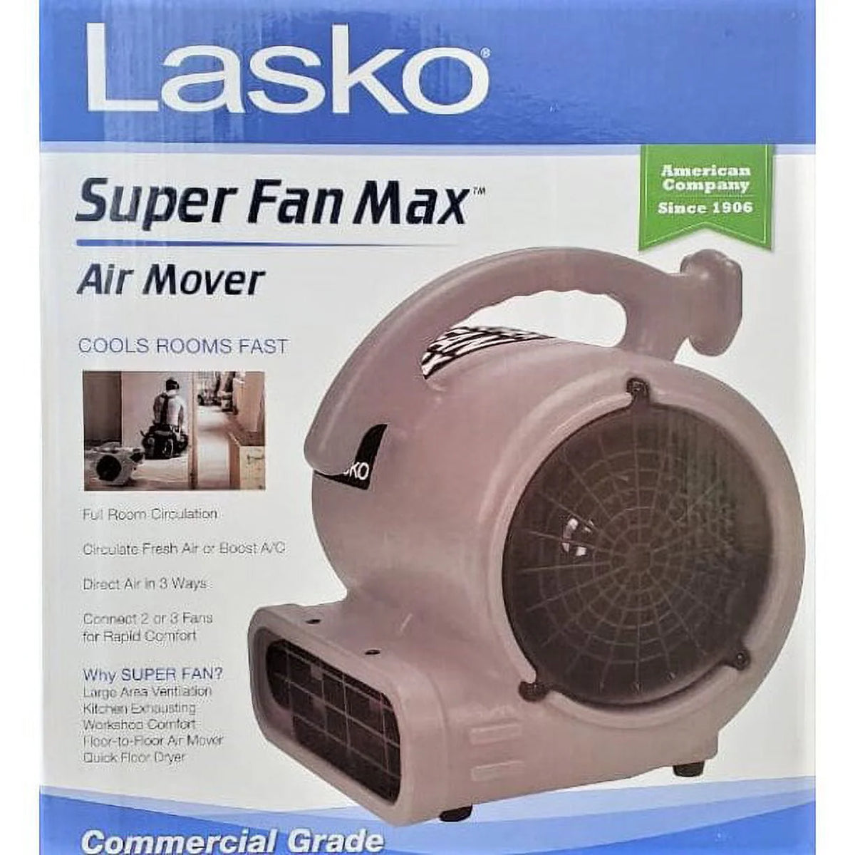 3-Speed Air Mover Floor Fan with Outlets I64760