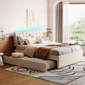 Gray Full Size Platform Bed with Trundle D908