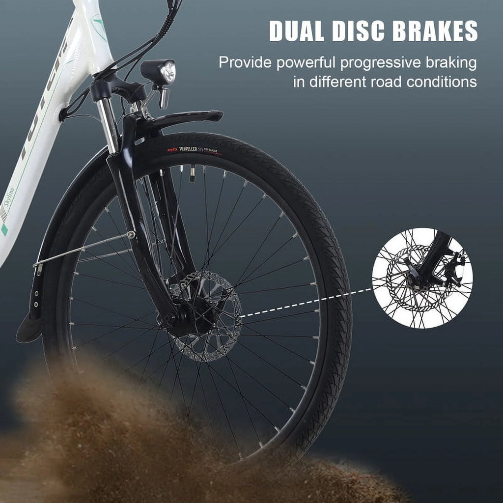 White 26” 350W Electric Bike G55073