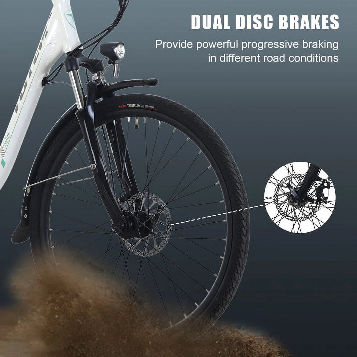 White 26” 350W Electric Bike G55073