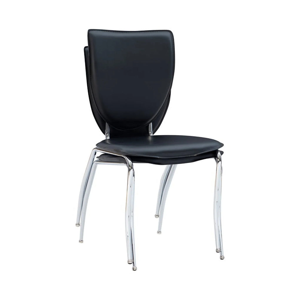 Black Metal Stacking Side Chairs Set of Two N344309
