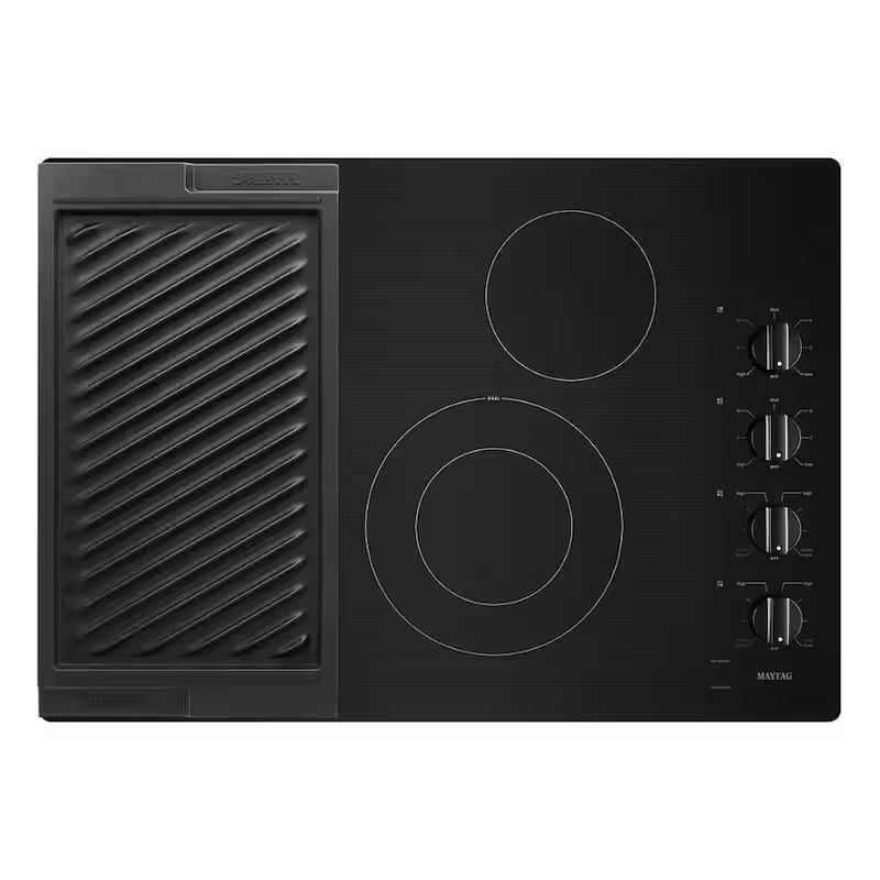 Black 4 Element Electric Cooktop with Reversible Grill, Griddle K97198