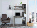 Light Grey Writing Desk with Bookcase M275