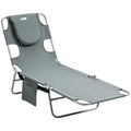 Folding Outdoor Lounge with Face Hole, Gray V5468