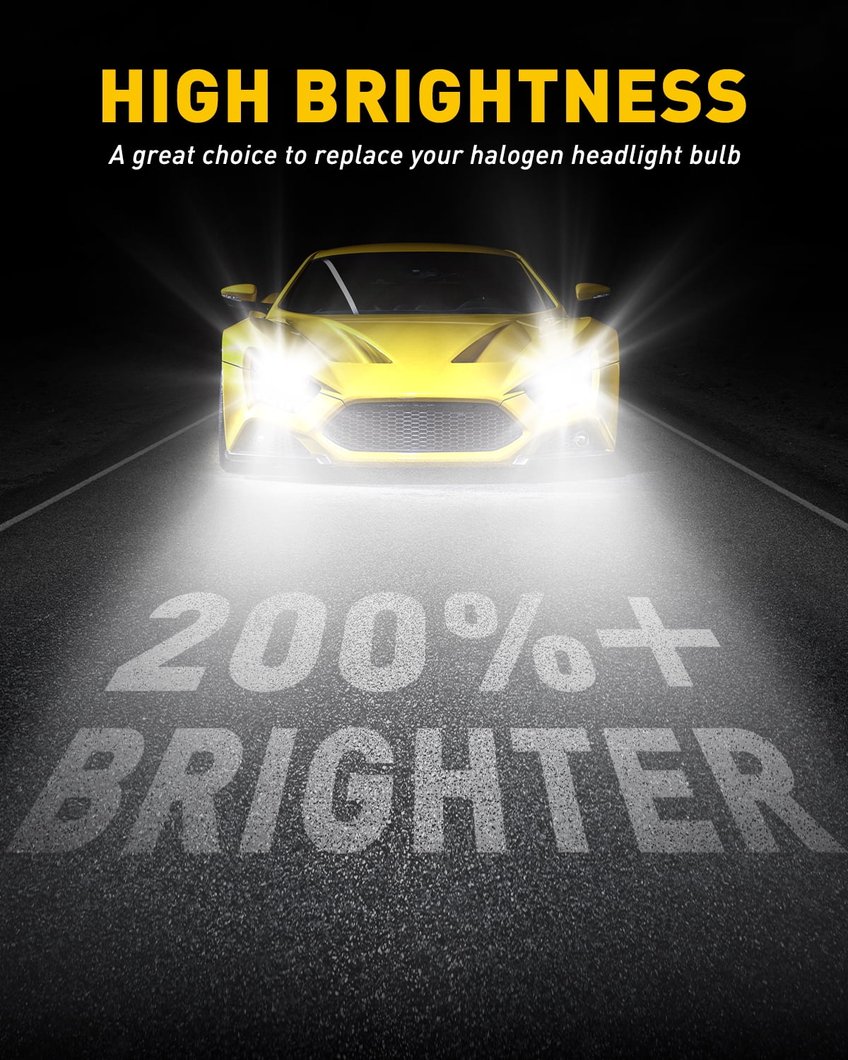 H4 9003 HB2 LED Headlight Bulbs 6500K Xenon White Pack of 2 N9756