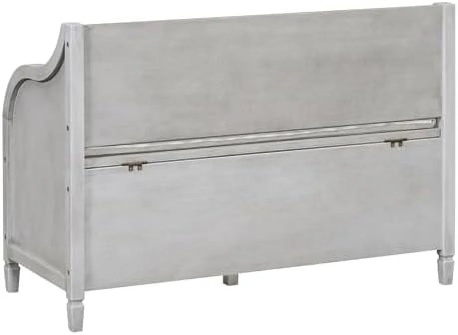 Espresso Wooden Entry Bench with Hidden Compartments and Removable Cushion D4055