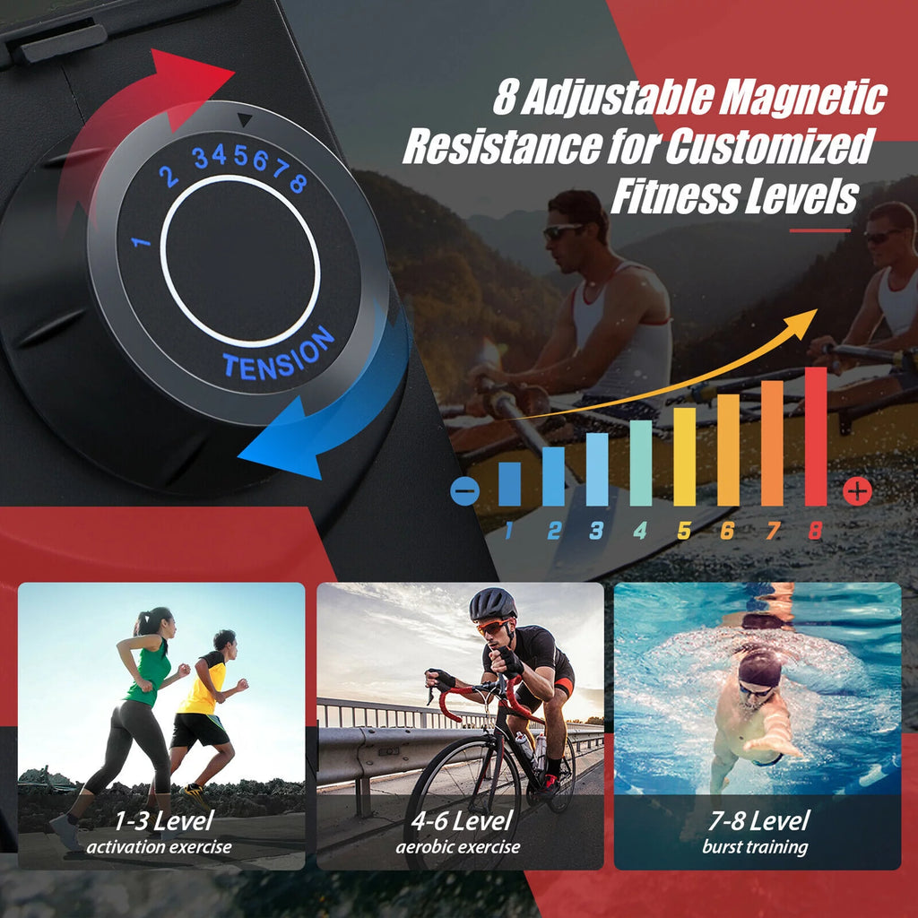 Folding Magnetic Rowing Machine with Monitor M14950