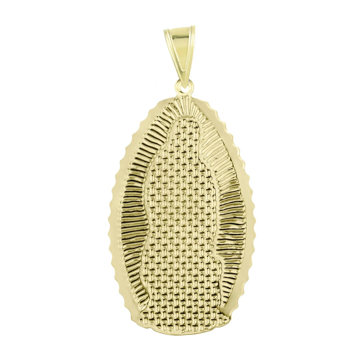Virgin Mary Medallion Pendant 10K Yellow White Gold N4654
