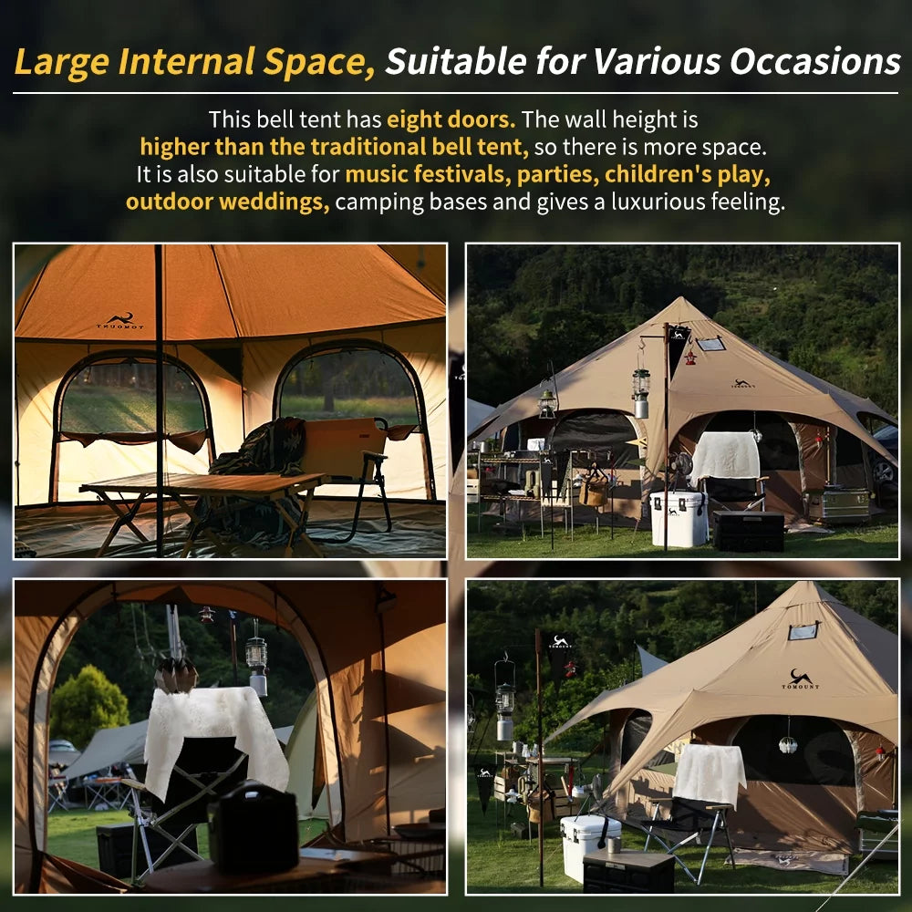 Canvas Tent with Stove Jack 16.4ft Dia D17124