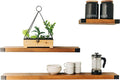 Wall Mounted Wooden Floating Shelves, Light Walnut 12", 24" & 36" Set U171660