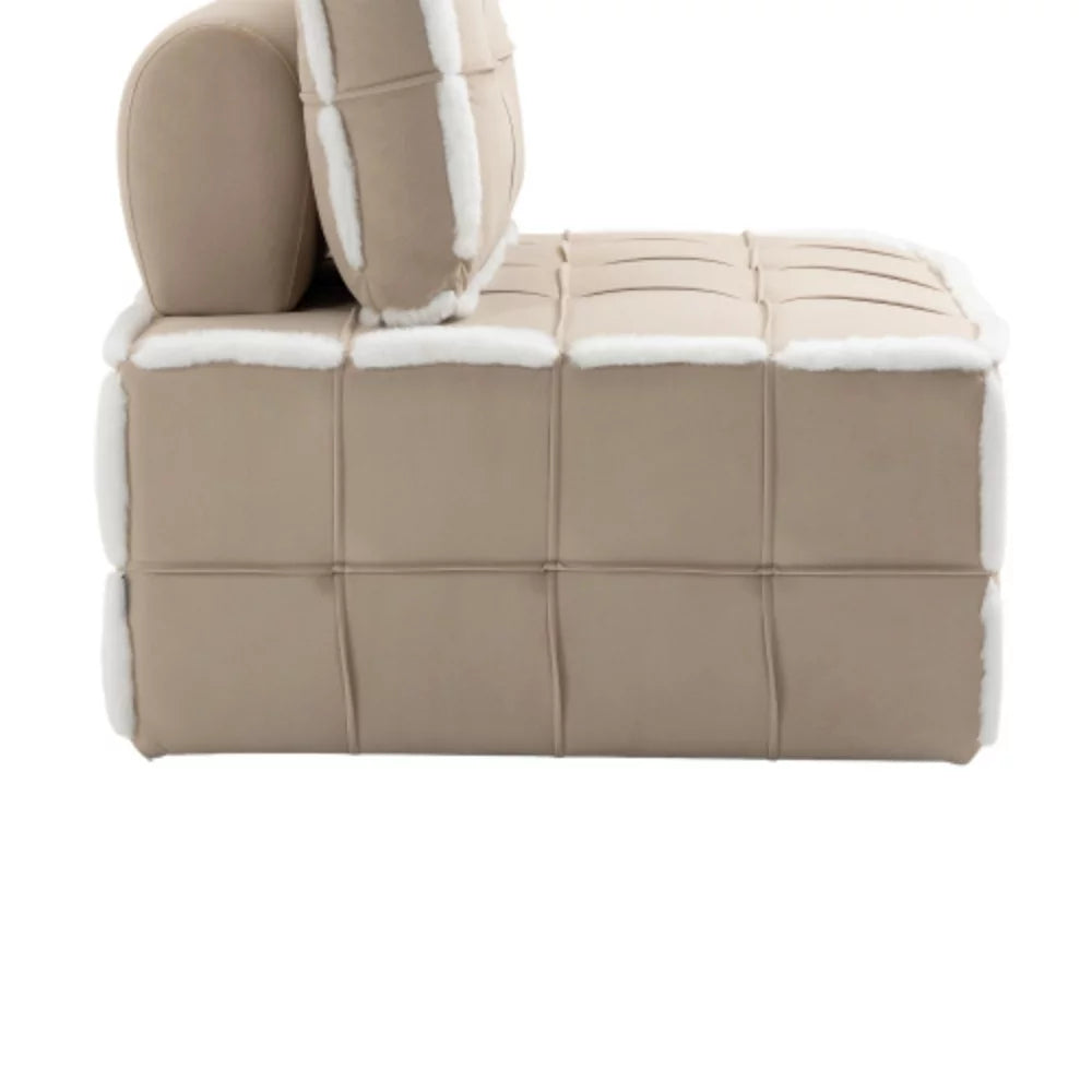 Beige Upholstered Armless Accent Sofa Chair P97384