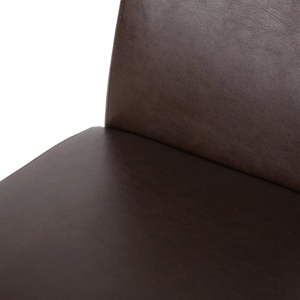Faux Leather Dining Chairs Set of 4 Dark Brown I497356