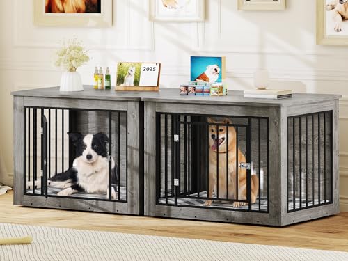Rustic Brown Dog Crate Furniture End Table J780