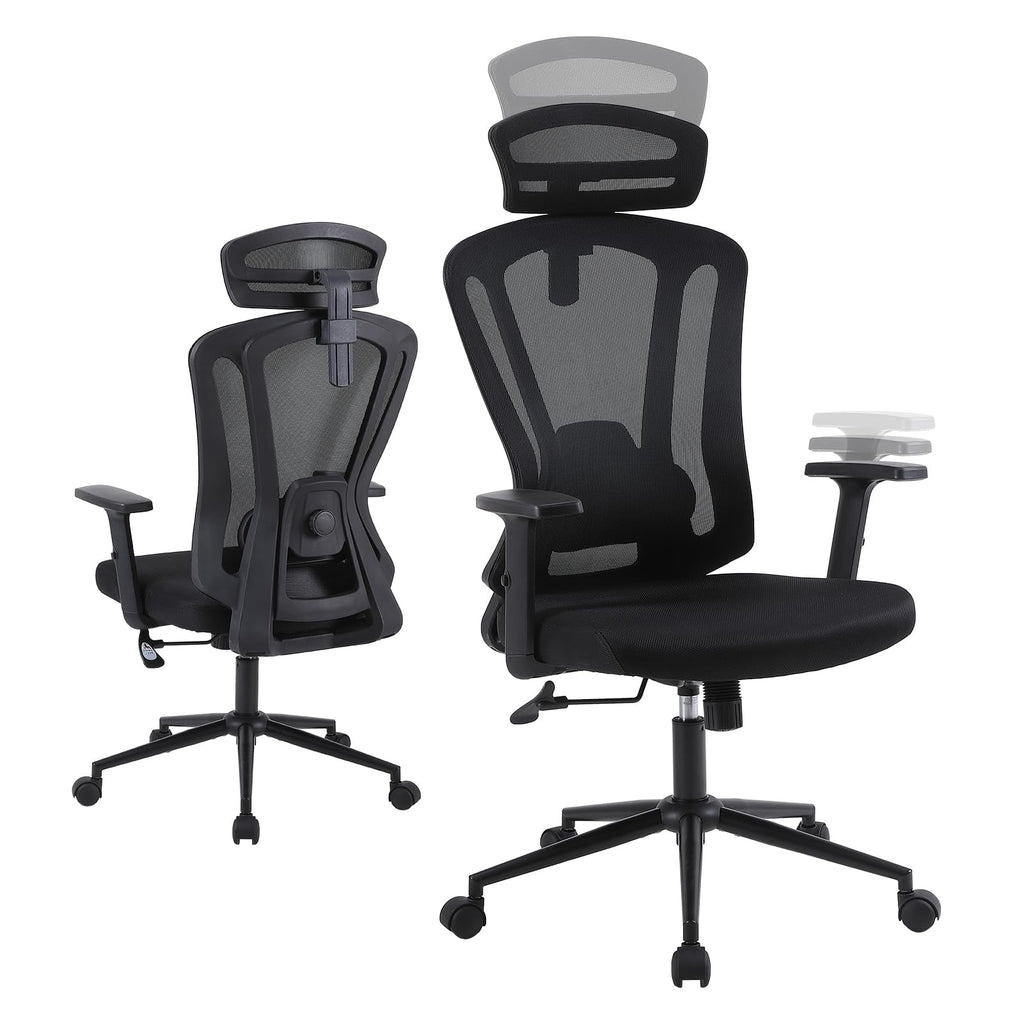 Black Mesh Ergonomic High Back Office Chair with Lumbar Support K478970