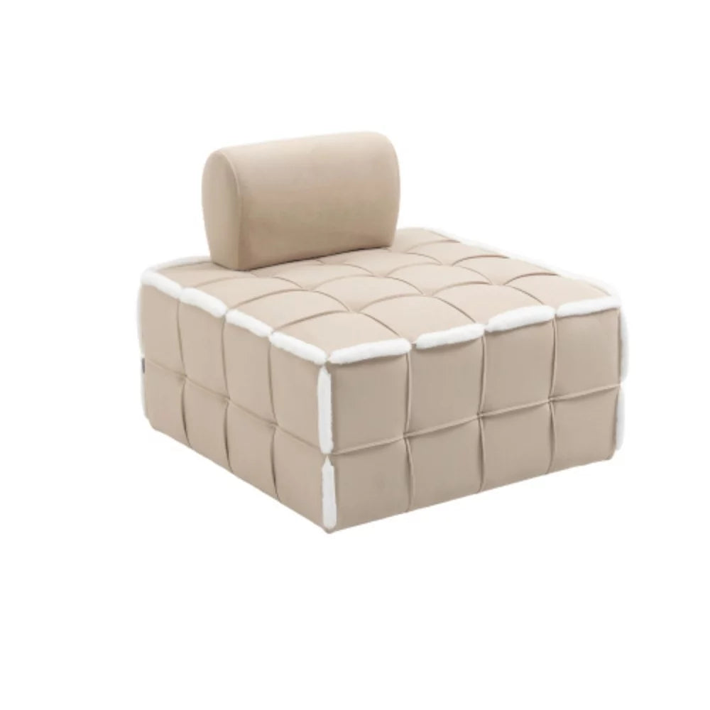 Beige Upholstered Armless Accent Sofa Chair P97384