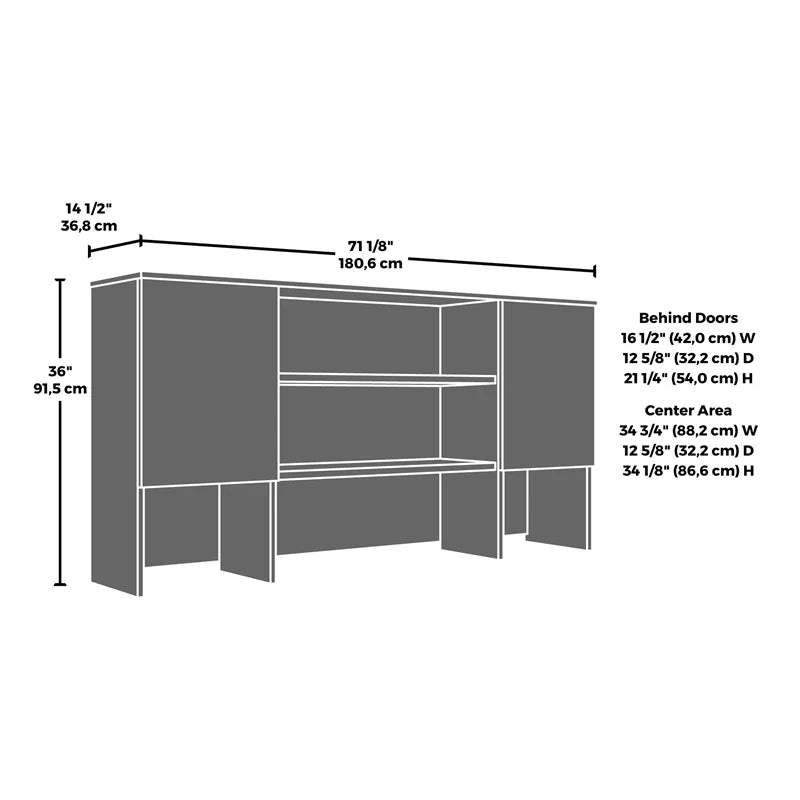 Engineered Wood Desk with Hutch E8248