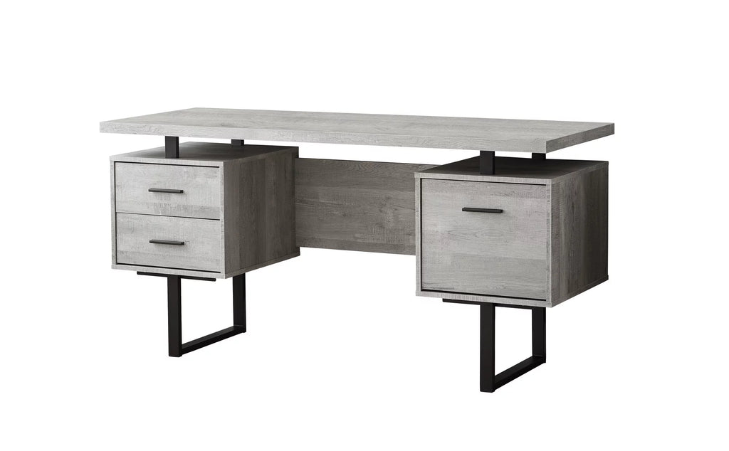 Grey Laminate Computer Desk with Storage Drawers K8681
