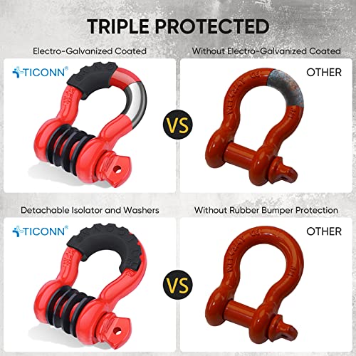 2 Pack D Ring Shackle with 7/8" Screw Pin Heavy Duty Isolator & Washers X755