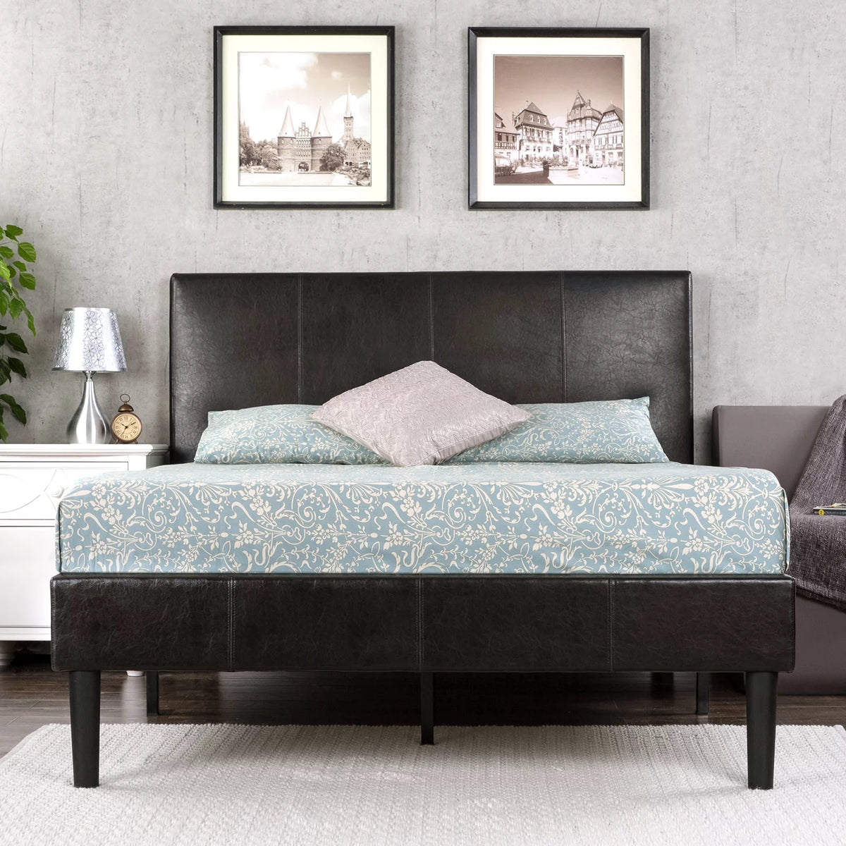 47 Faux Leather Platform Bed Frame W4325
