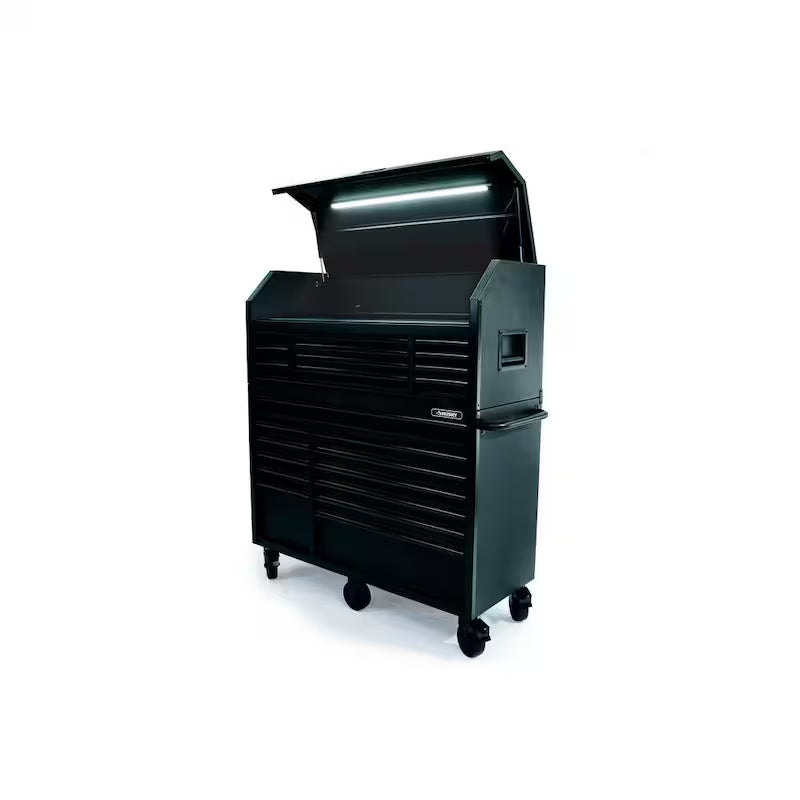 Heavy Duty 23-Drawer Rolling Tool Chest and Top Tool Cabinet Set in Matte Black J688
