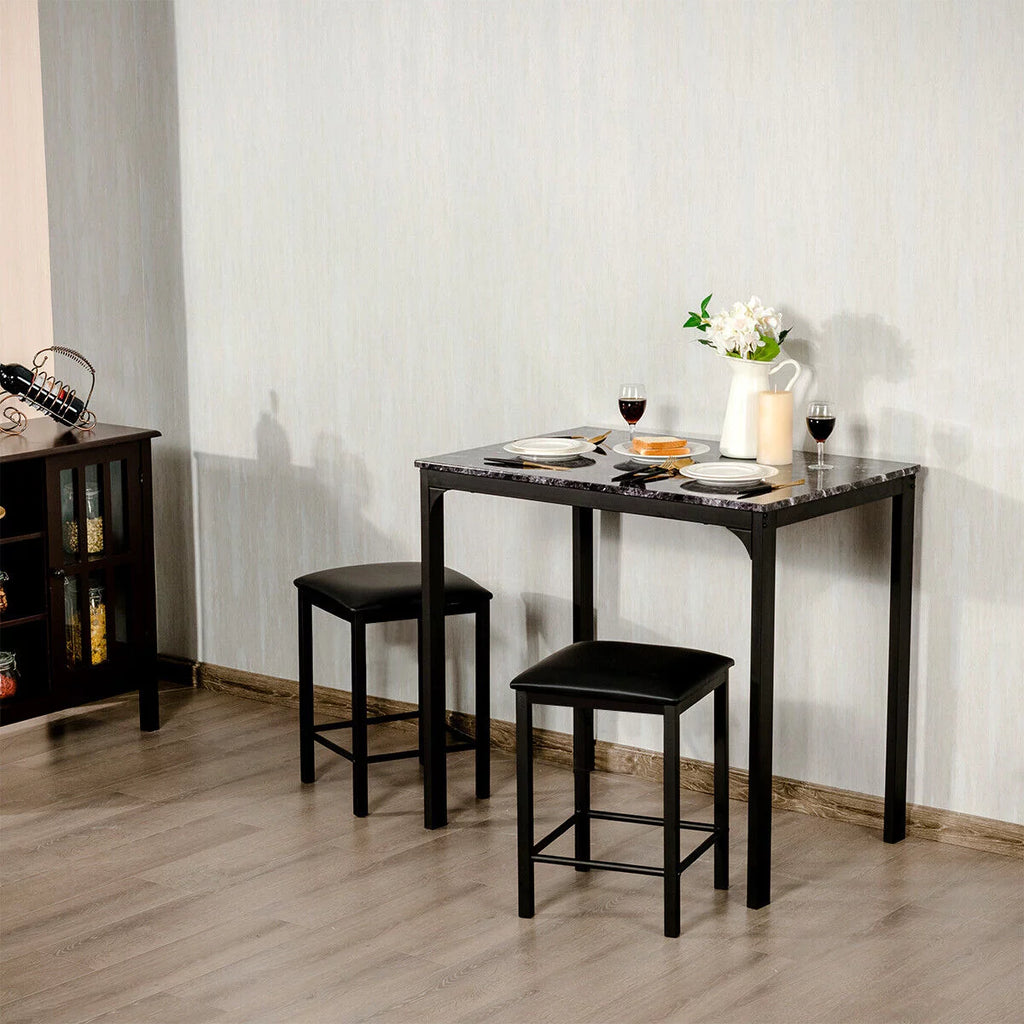 Counter Height Dining Set Faux Marble Table Q364086
