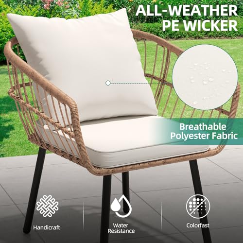 3 Piece Wicker Bistro Set with Cushions P815