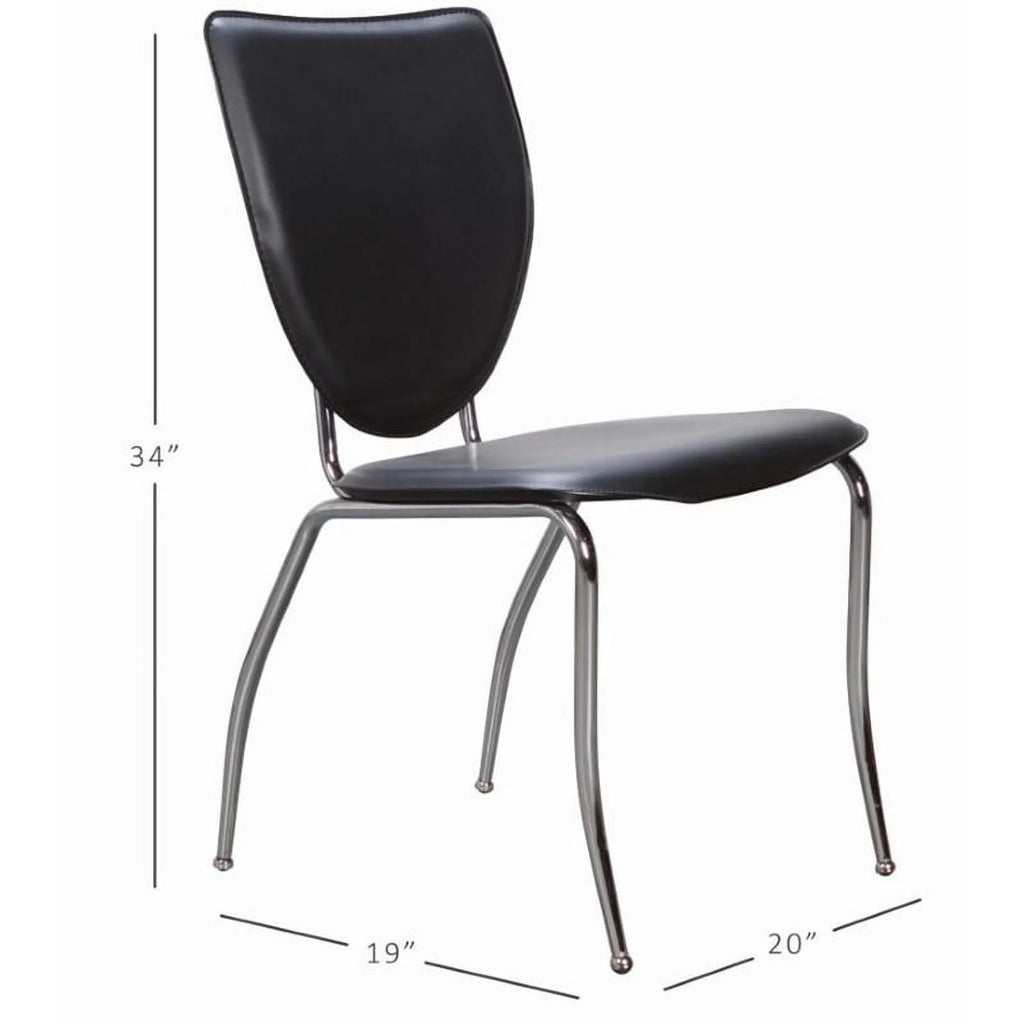Black Metal Stacking Side Chairs Set of Two N344309