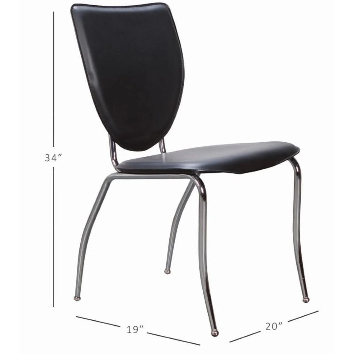 Black Metal Stacking Side Chairs Set of Two N344309