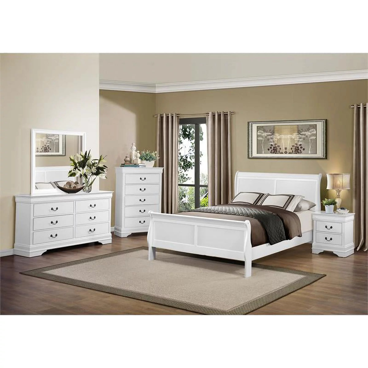 White Queen Sleigh Bed M400933